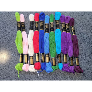 Lot of 11 IRIS Embroidery Floss Skeins 8.75 Yards Assorted Colors Cotton